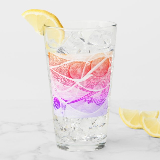 Verre Résumé moderne Planètes noires et roses Espace (Devant glace)