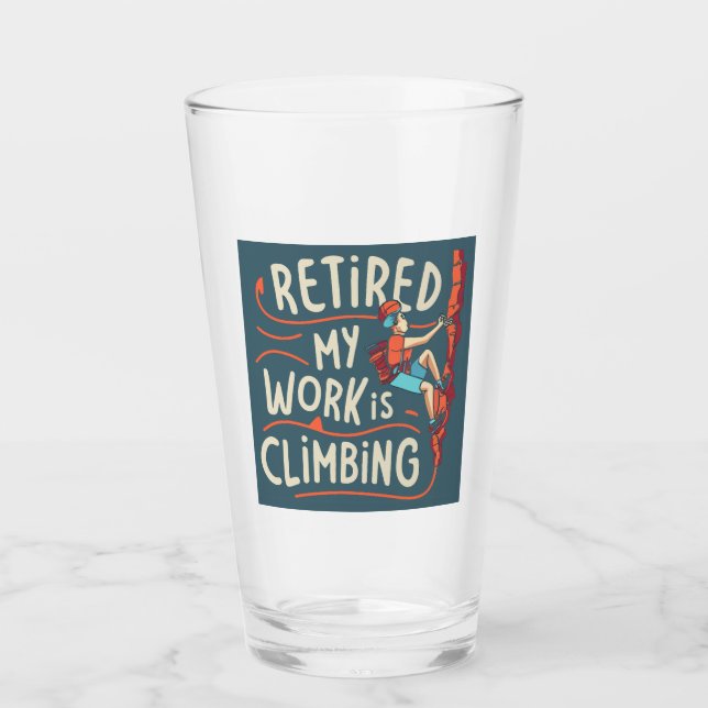 Verre Retraité Mon Travail Est Escalade Flowy Lines (Devant)