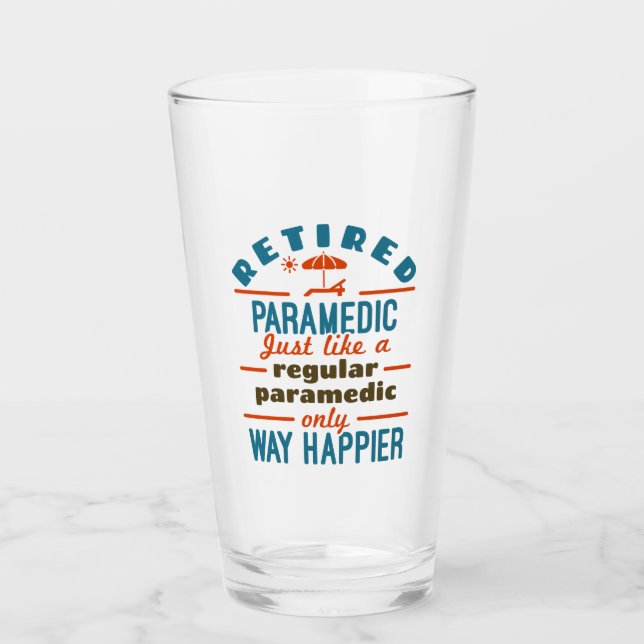 Verre Retraité Parfait EMT Retraite Funny Happier (Devant)