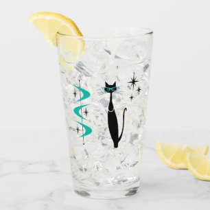 Verre Retro Atomique Moyen Siècle Moderne MCM Kitty Cat
