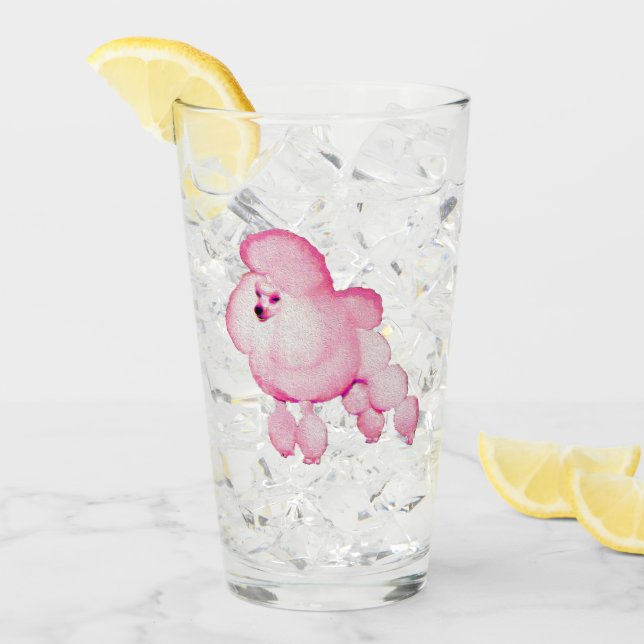 Verre Rétro caniche rose (Devant glace)