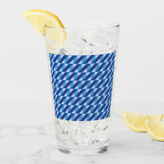 Verre Retro Cool Bleu vibes abstraites géométriques des  (Devant glace)