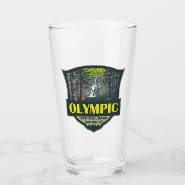Verre Retro Illustration du Parc National Olympique (Devant)