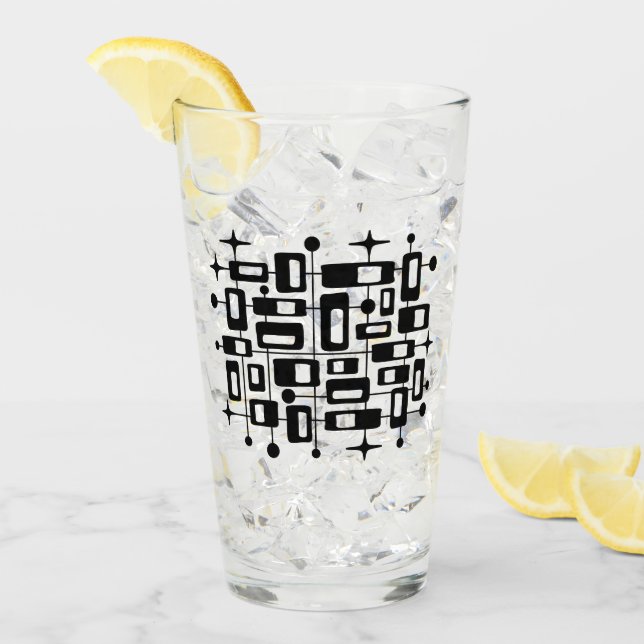 Verre Rétro Moderne du Milieu du Siècle Abstrait Atomiqu (Devant glace)