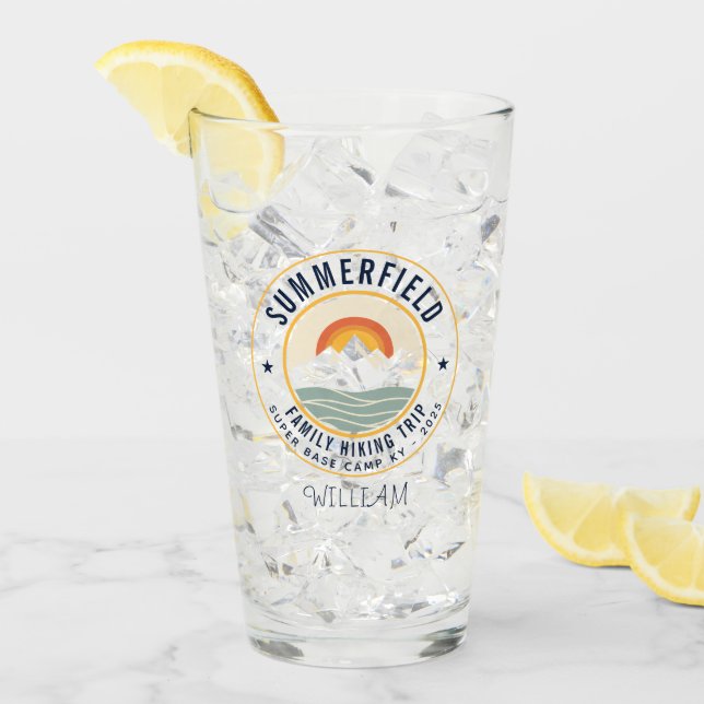 Verre Retro Mountains Family Randonnée Matching Personna (Devant glace)