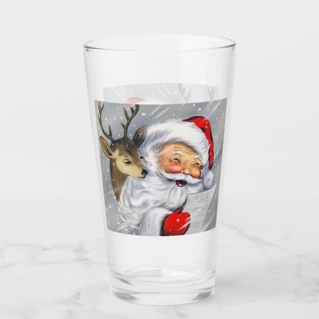 Verre Retro vintage Père Noël (Devant)