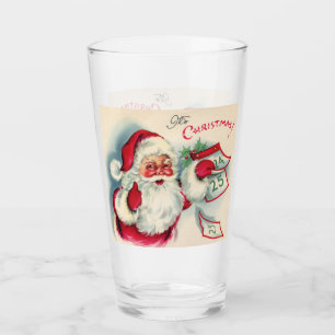 Verre Retro vintage Père Noël visite