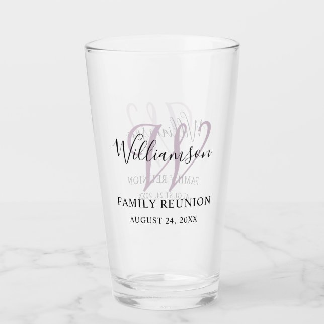 Verre Réunion de famille Monogramme Simple (Devant)