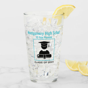Verre Réunion du lycée Nom personnalisé Black Pastel Blu
