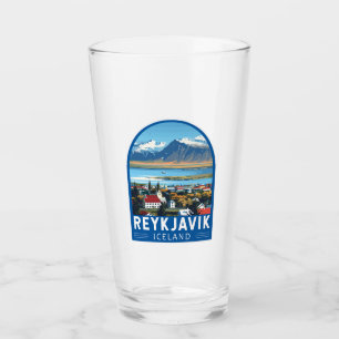Verre Reykjavík Islande Travel Art Vintage