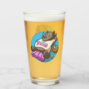 Verre Rhinocéros drôle Prendre une pause Fête au bord de