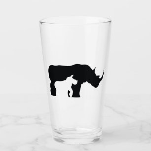 Verre Rhinocéros noir et blanc