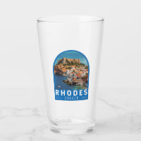 Rhodes Grèce Illustration Voyage Art Vintage