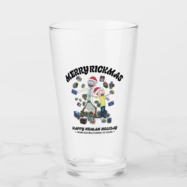 Verre Rick et Morty | Merry Rickma Presents (Devant)