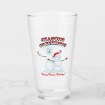 Verre Rick et Morty | Snowmen Season's Greetings<br><div class="desc">Celebrate Rickmas with this figve snowmen Rick and Morty graphic tads : "Les Greetings de Season. Happy Human Holidays"</div>