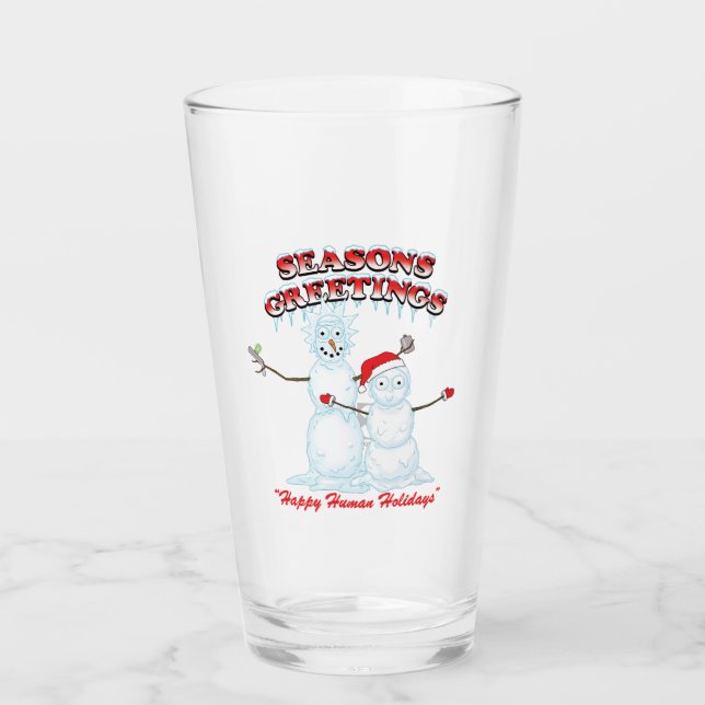 Verre Rick et Morty | Snowmen Season's Greetings (Devant)