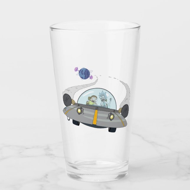 Verre RICK ET MORTY™| Vol dans un vaisseau spatial (Devant)