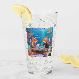 Verre Rick London Poisson Jouant "Go Fish" Jeu de Cartes