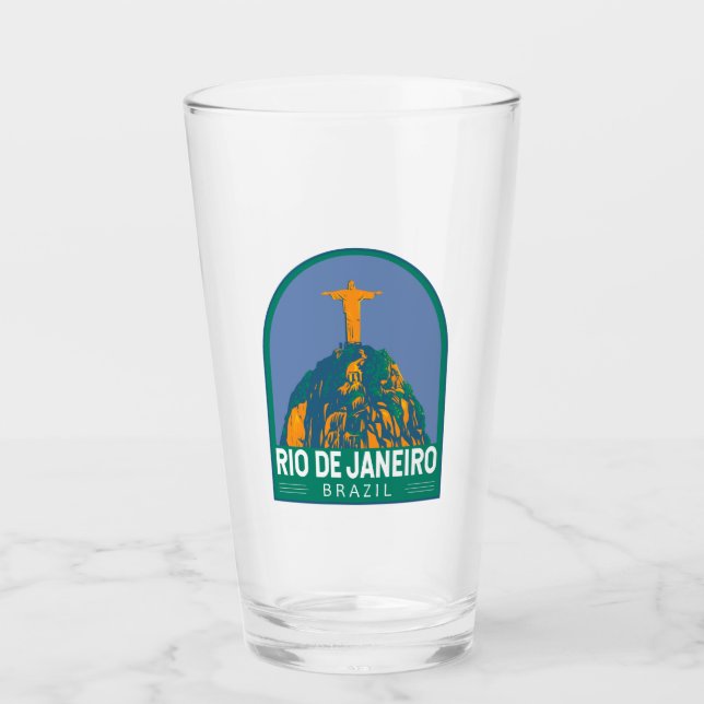Verre Rio De Janeiro Brésil Travel Art Vintage (Devant)