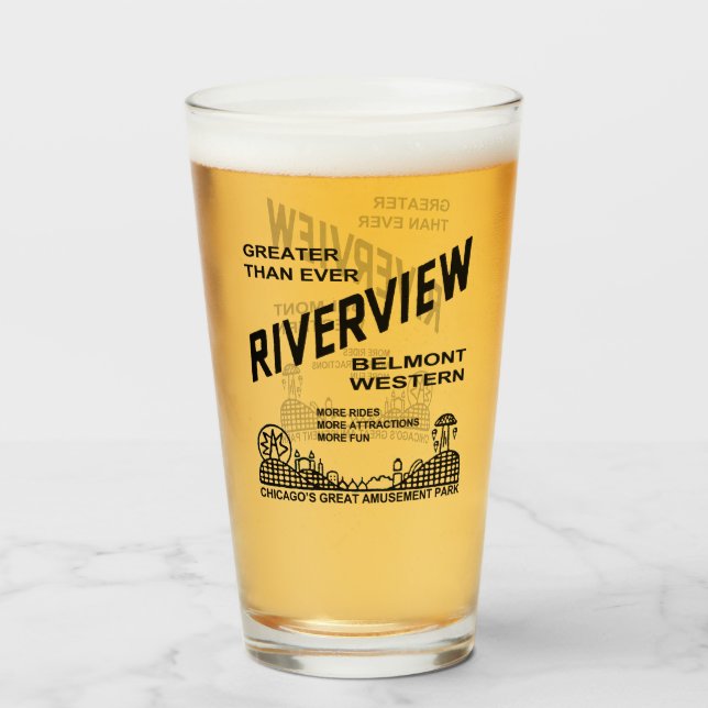 Verre Riverview Amusement Park, Chicago, IL 1904-1967 (Devant (rempli))