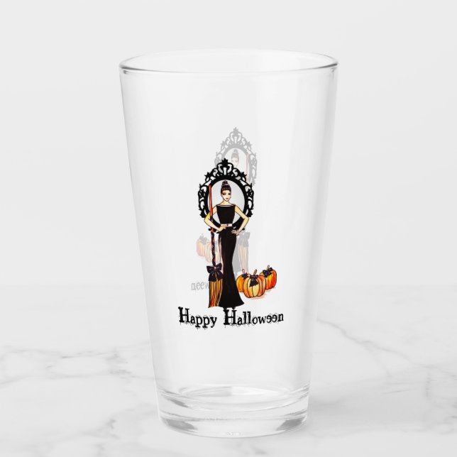 Verre Robe noire longue élégante classique d'Halloween g (Devant)