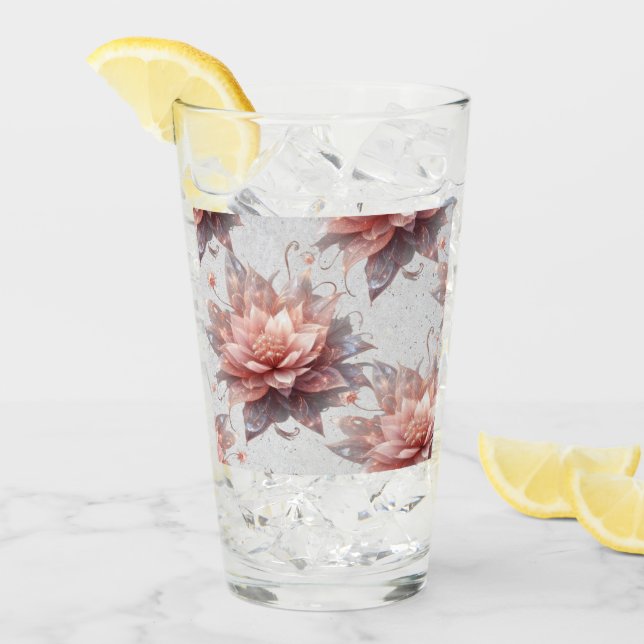 Verre Romantic Blush Flowers Glass Cup – Floral Drinkwar (Devant glace)