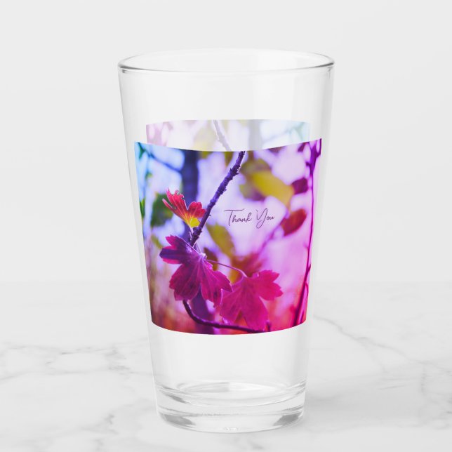 Verre Romantic Leaves Boho – Botanical Fantasy Thank You (Devant)