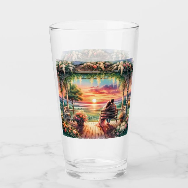 Verre Romantic Sunset Porch View Illustration (Devant)