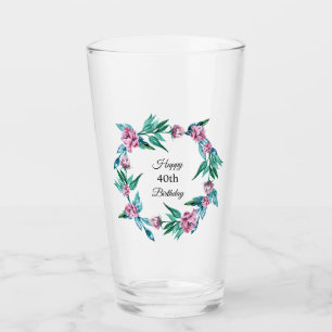 Verre Romantique Feminine Floral 40e anniversaire
