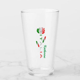 Verre Rosa Bandiera Italiana con Italia Personnalisée