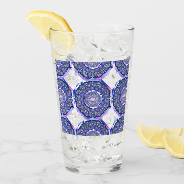 Verre Rosace bleue (Devant glace)