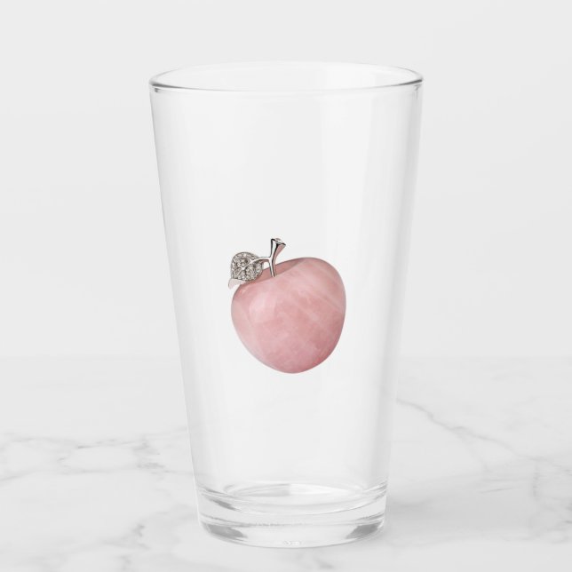 Verre rose à la pomme (Devant)