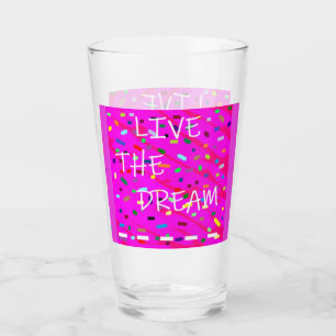 Verre Rose avec motif de couleur mots texte en direct rê