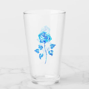 Verre Rose Bleue Brûlante