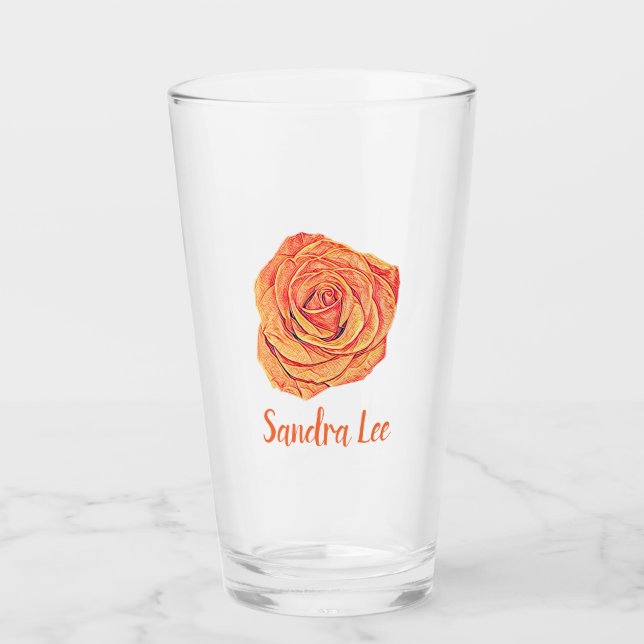 Verre Rose de Tangerine tropicale (Devant)