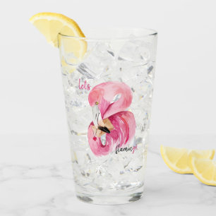 Verre Rose exotique moderne Flamant rose Aquarelle