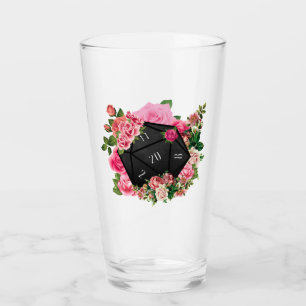 Verre Rose Floral D20 Tabletop Dice RPG