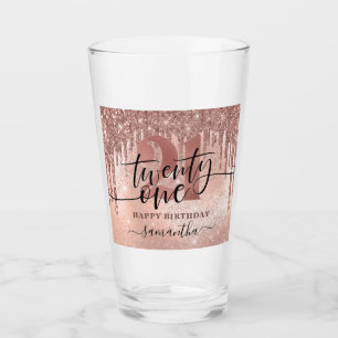 Verre Rose Gold Faux Parties scintillant & Foil 21e anni