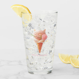 Verre Rose Romantique : Cône de Glace Miss Meow Rose Gla
