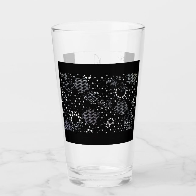 Verre Rose Sketch and Starlight Silkscreen glassware (Devant)