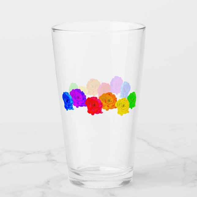 Verre Roses arc-en-ciel (Devant)
