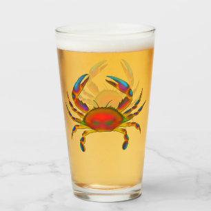 Verre rouge de culbuteur de crabe d'océan