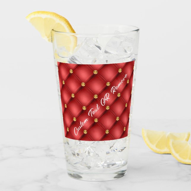 Verre rouge et or Texte personnalisé personnalisé (Devant glace)