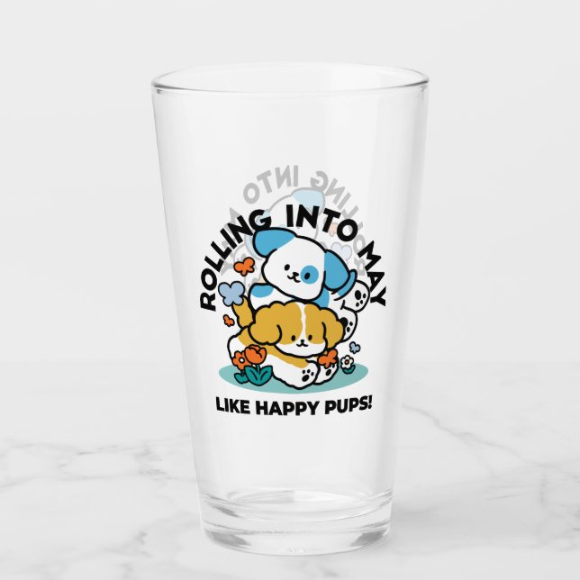Verre Rouler En Mai Comme De Joyeux Pups - Mignonne Chie (Devant)