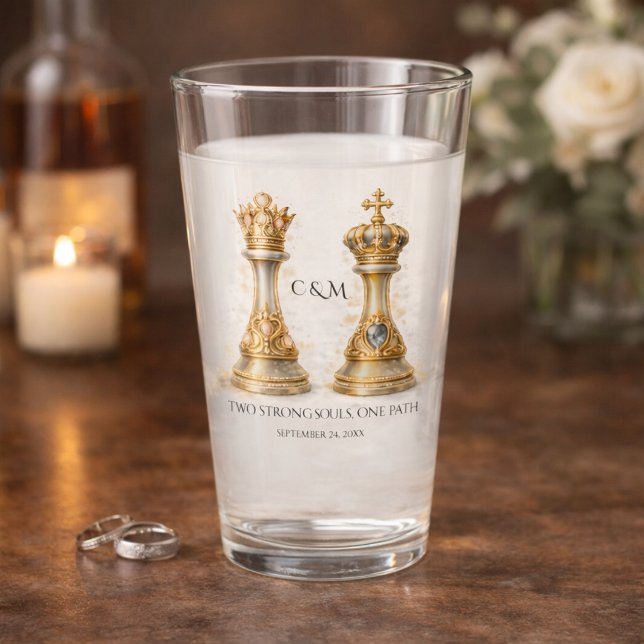 Verre Royal King Queen Couple Wedding Keepsake Glass (Créateur téléchargé)