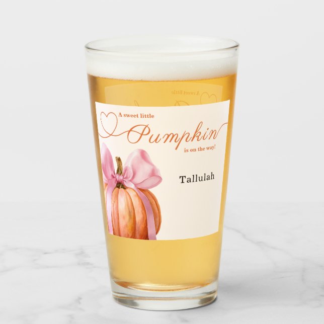 Verre Ruban petit Baby shower Citrouille - Salem romanti (Devant (rempli))