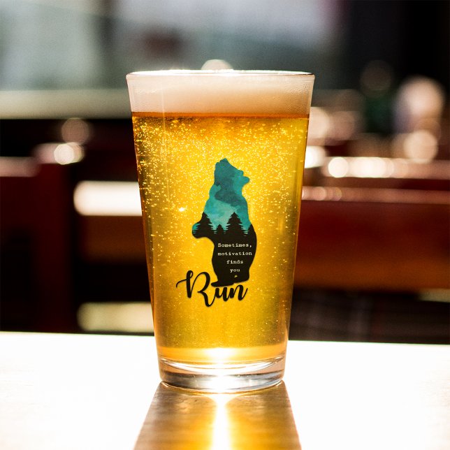 Verre Run Motivation Trouve Vous Drôle Ours Graphique (Créateur téléchargé)