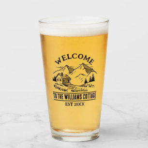 Verre Rustic Cottage Camp Famille Personnalisée Nom du C