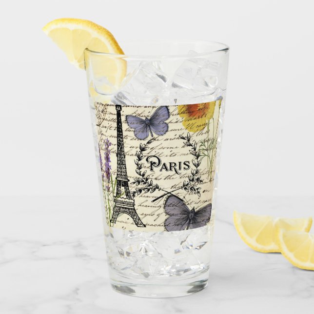 Verre rustique français scripts de pays paris eiffel tow (Devant glace)