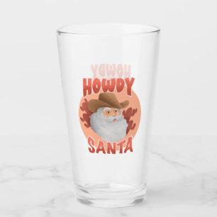 Verre Rustique Howdy Père Noël Western Cowboy Noël